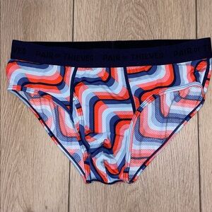 Pair of Thieves Men's Funky Retro Print Fly Front Mesh Briefs